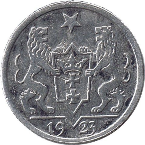 Moneda de plata 1 Florín Dánzig 1923.