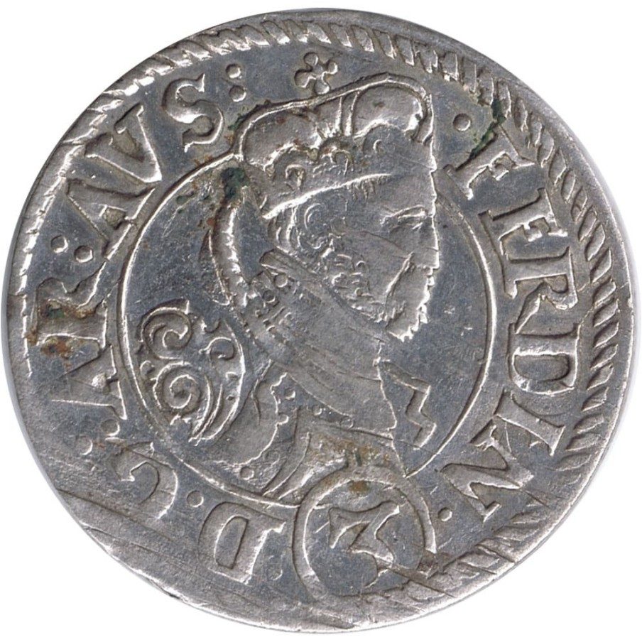 Moneda de plata 3 kreuzer Austria Fernando Carlos