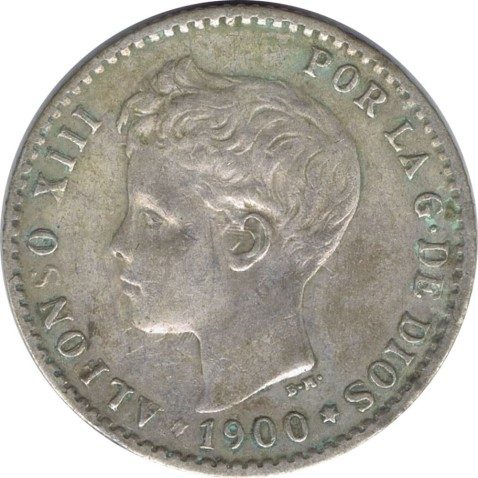 50 céntimos Plata 1900 *00 Alfonso XIII SM V.