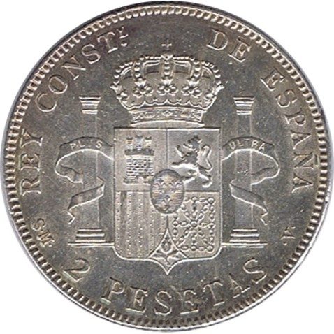 2 Pesetas Plata 1905 *05 Alfonso XIII SM V. SC