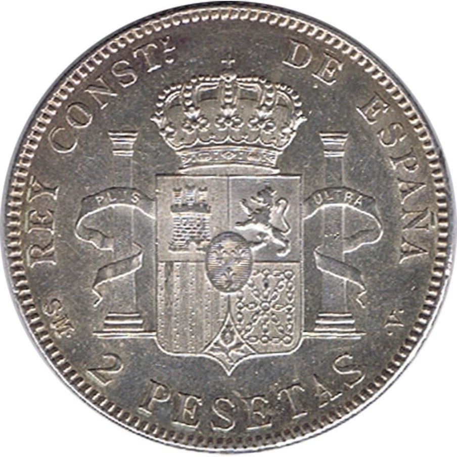 2 Pesetas Plata 1905 *05 Alfonso XIII SM V. SC