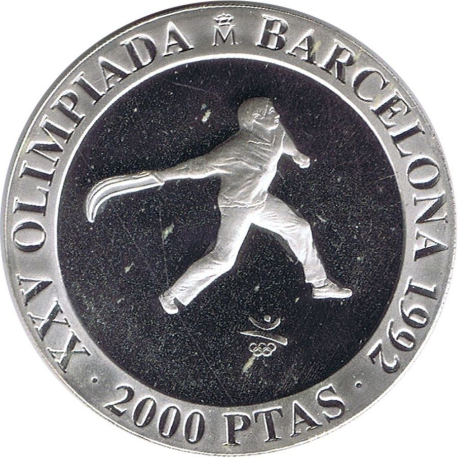 2000 Pesetas 1990 Juegos Olímpicos Barcelona'92 Cesta Punta.