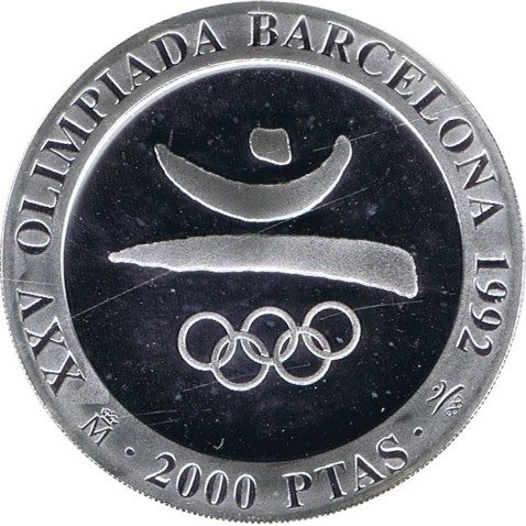 2000 Pesetas 1990 Juegos Olímpicos Barcelona'92 Emblema.