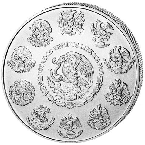 Moneda onza de plata México 2015.