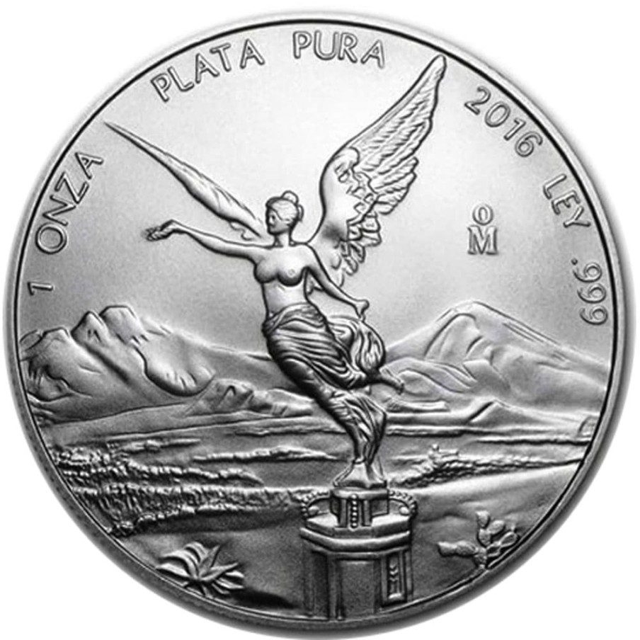 Moneda onza de plata México 2016.