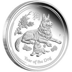 Moneda onza de plata 1$ Australia Año Lunar Perro 2018.