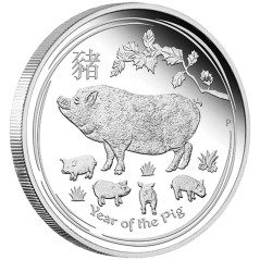 Moneda onza de plata 1$ Australia Año Lunar Cerdo 2019.