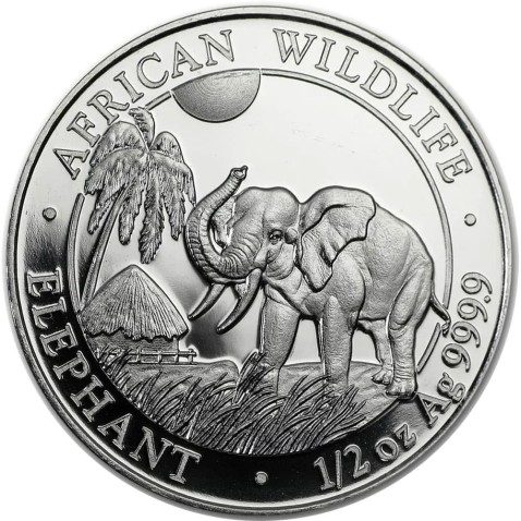 Moneda onza de plata 100 Shillings Somalia Elefante 2017.