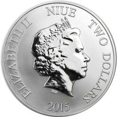 Moneda onza de plata 2$ Niue Tortuga Carey 2015.