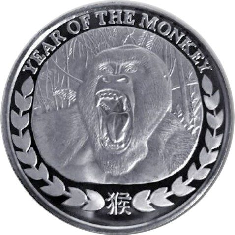 Moneda onza de plata 1000 Shillings Somaliland Año Mono 2016.