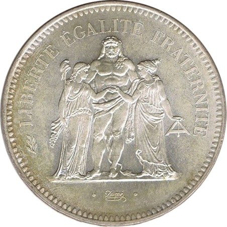Moneda de plata 50 francos Francia 1976.