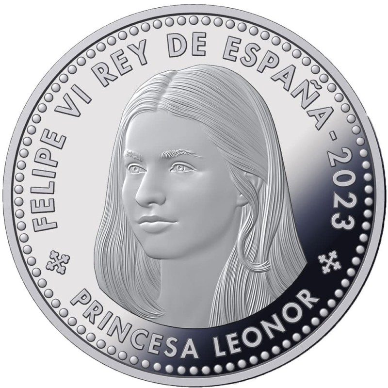 Moneda conmemorativa 40 euros 2023 Princesa Leonor. Color.