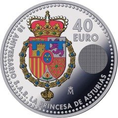Moneda conmemorativa 40 euros 2023 Princesa Leonor. Color.  - 2