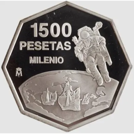 1500 Pesetas 1999 Cambio de Milenio. Astronauta. SC.  - 1