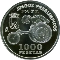 1000 Pesetas 2000 Juegos Paralímpicos Sidney. Silla Ruedas.  - 1