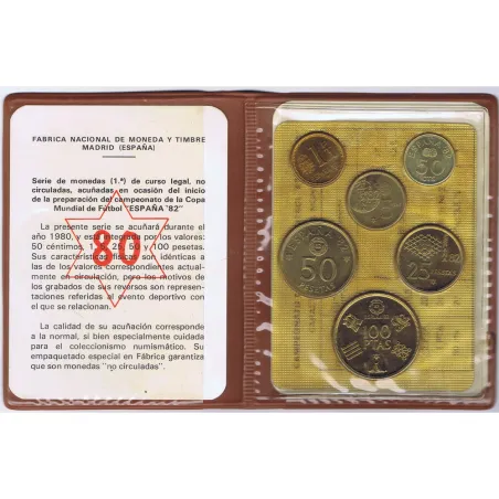 1980 Cartera Juan Carlos I. Mundial 82. 6 monedas  - 1