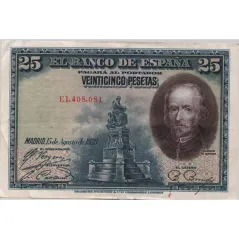 Lote de 10 billetes de 25 Pesetas 15 agosto 1928.  - 1