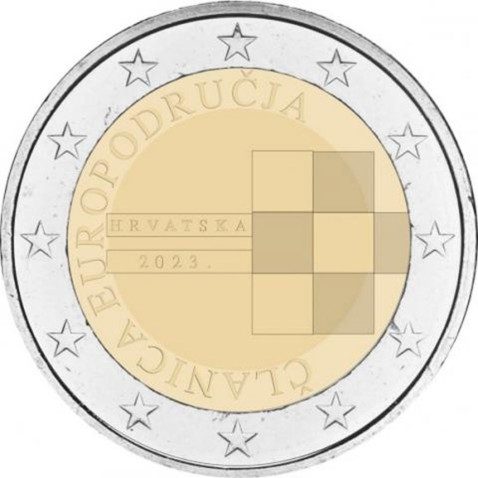 moneda conmemorativa 2 euros Croacia 2023 Introducción al Euro.  - 1
