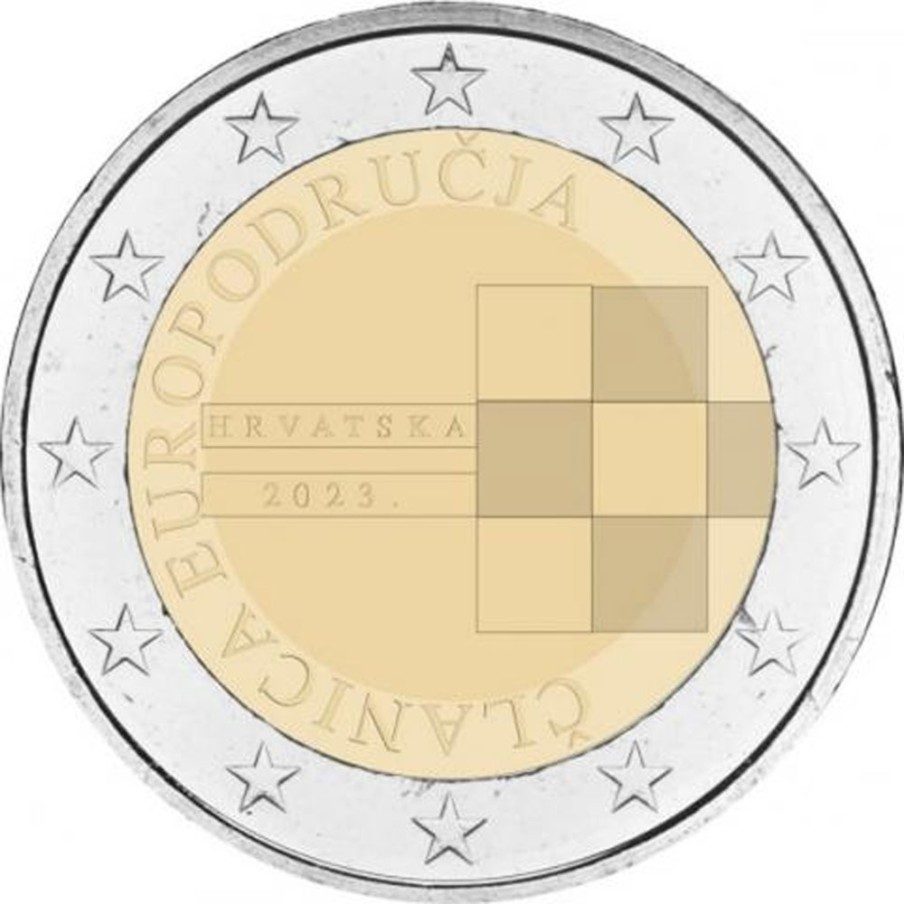 moneda conmemorativa 2 euros Croacia 2023 Introducción al Euro.  - 1