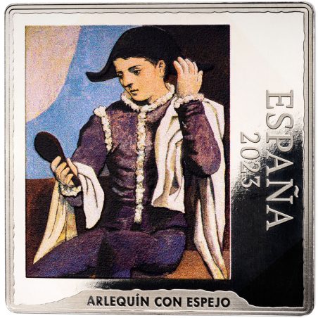 Moneda 2023 Picasso 50 euros Arlequín con Espejo. Plata  - 1