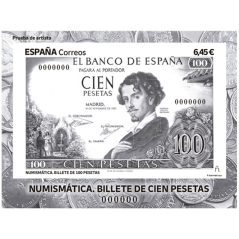 Prueba Lujo 168 Numismática. Billete de 100 pesetas  - 1