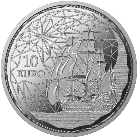 Moneda 2023 250 Años Jorge Juan. Barco. 10 euros. Plata  - 1