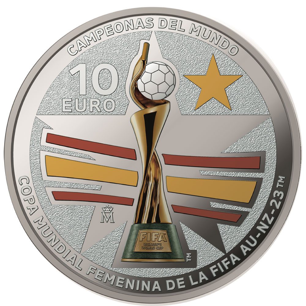 Moneda 2023 Campeonas Copa Mundial Femenina. 10 euros. Plata  - 1