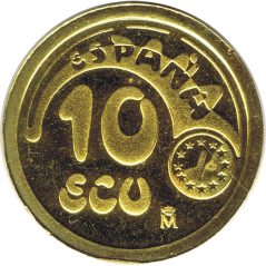Moneda de oro 10 Ecu España Plus Ultra 1989  - 1
