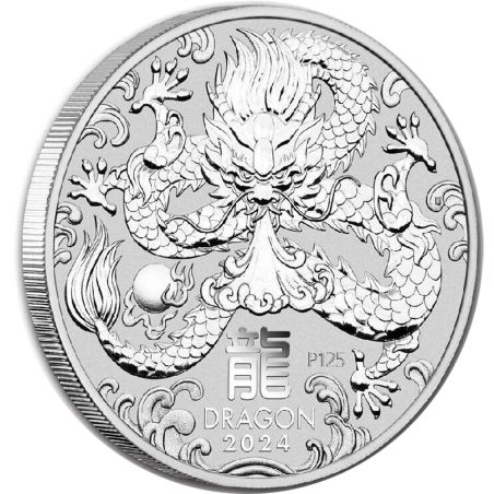 Moneda onza de plata 1$ Australia Año Lunar Dragón 2024