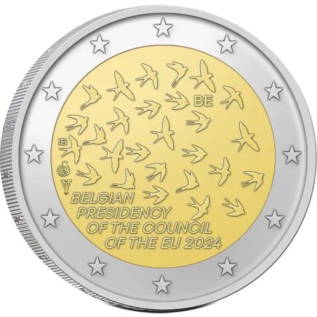 moneda conmemorativa 2 euros Bélgica 2024 Presidencia UE  - 1