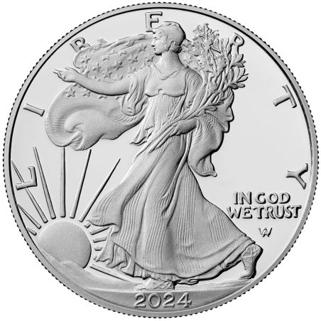 Moneda onza de plata 1$ Estados Unidos Liberty 2024.