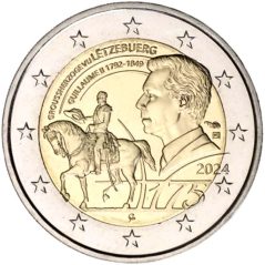 moneda conmemorativa 2 euros Luxemburgo 2024 Guillermo II  - 1
