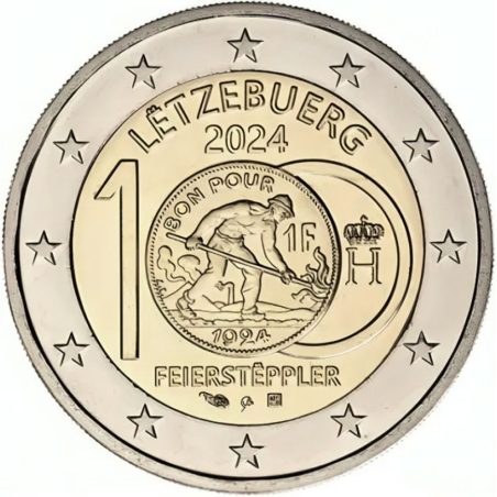 moneda conmemorativa 2 euros Luxemburgo 2024 Centenario Franco  - 1