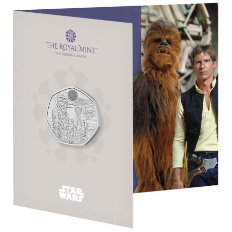 Inglaterra 50 Pence 2024 Star Wars. Han Solo y Chewbacca. Niquel