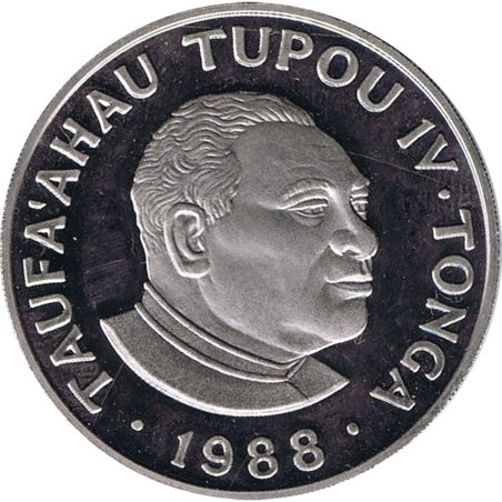 Moneda onza de Paladio 10 Paanga Tonga Olimpiada Seul 1988 .