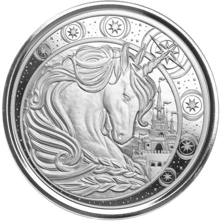 Moneda onza de Plata 5 Cedis Ghana 2023. Unicornio.