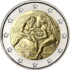 moneda conmemorativa 2 euros Francia 2024 JJOO Paris 2024.
