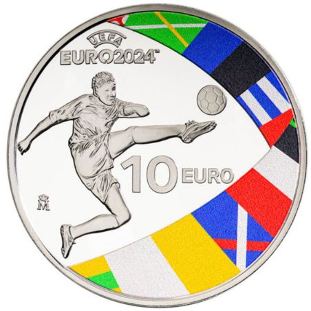 Moneda 2024 Futbol UEFA Eurocopa 2024. 10 euros. Plata  - 1