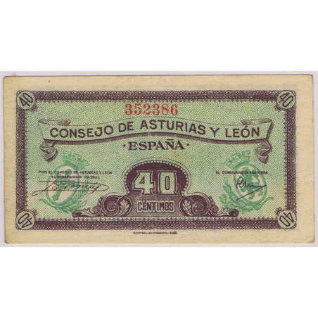 (1937) 40 céntimos Consejo de Asturias y León. SC