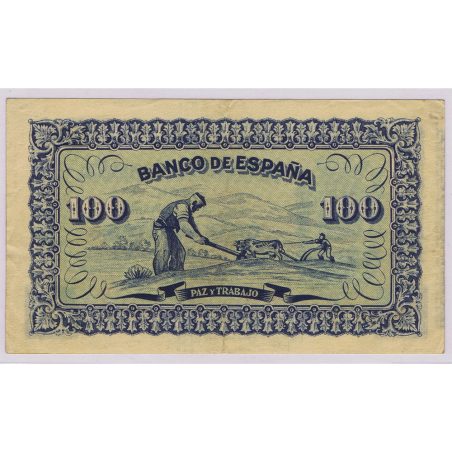 (1937) Banco de España. Gijón. 100 Pesetas. Serie 095343. EBC