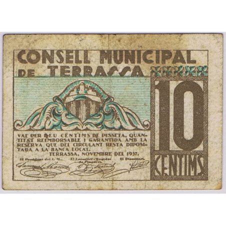 (1937) 10 Céntims Consell Municipal de Terrassa