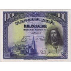 (1928/15/08) Madrid 1000 Pesetas. SC. Serie 1038981  - 1