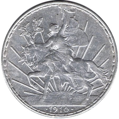 Moneda de plata 1 peso Mexico 1910 Caballito.