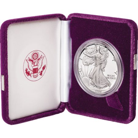 Moneda onza de plata 1$ Estados Unidos Liberty 1986 Proof.  - 1