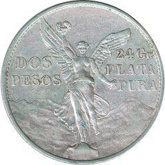 Moneda de plata 2 pesos Mexico 1921.  - 1