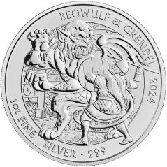 Moneda onza de plata 2 Pounds Gran Bretaña Mitos y Leyendas 2024  - 1