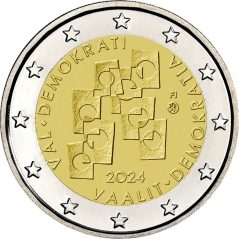 moneda conmemorativa 2 euros Finlandia 2024 Democracia  - 1