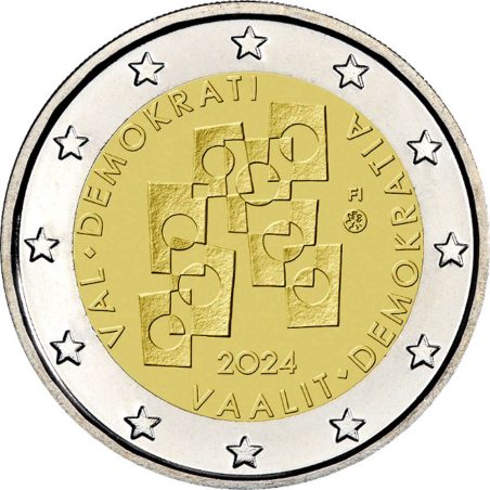 moneda conmemorativa 2 euros Finlandia 2024 Democracia