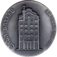 Medalla Filabarna 2005 Casa Batlló y Gaudí. Bañada en Plata  - 1