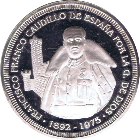 Medalla onza de plata pura Francisco Franco 1892-1975.